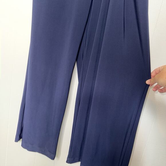 Lauren Ralph Lauren Women’s Navy Stripe Wrap Top Jumpsuit Nautical Size 22W - Picture 4 of 6